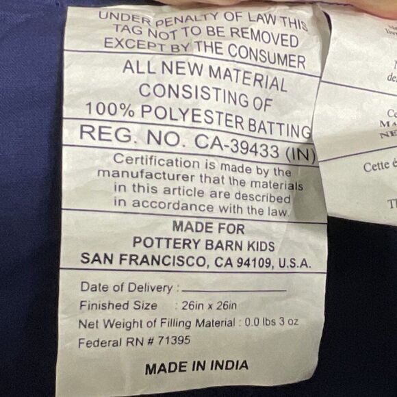 Pottery Barn Kids Pillow Shams, 1 square and 1 rectangular, tie closure - Picture 10 of 13